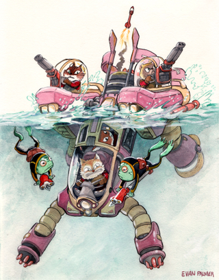 Illustration for article titled These Cartoon Animals Are The Most Adorable Mech Pilots In The Universe